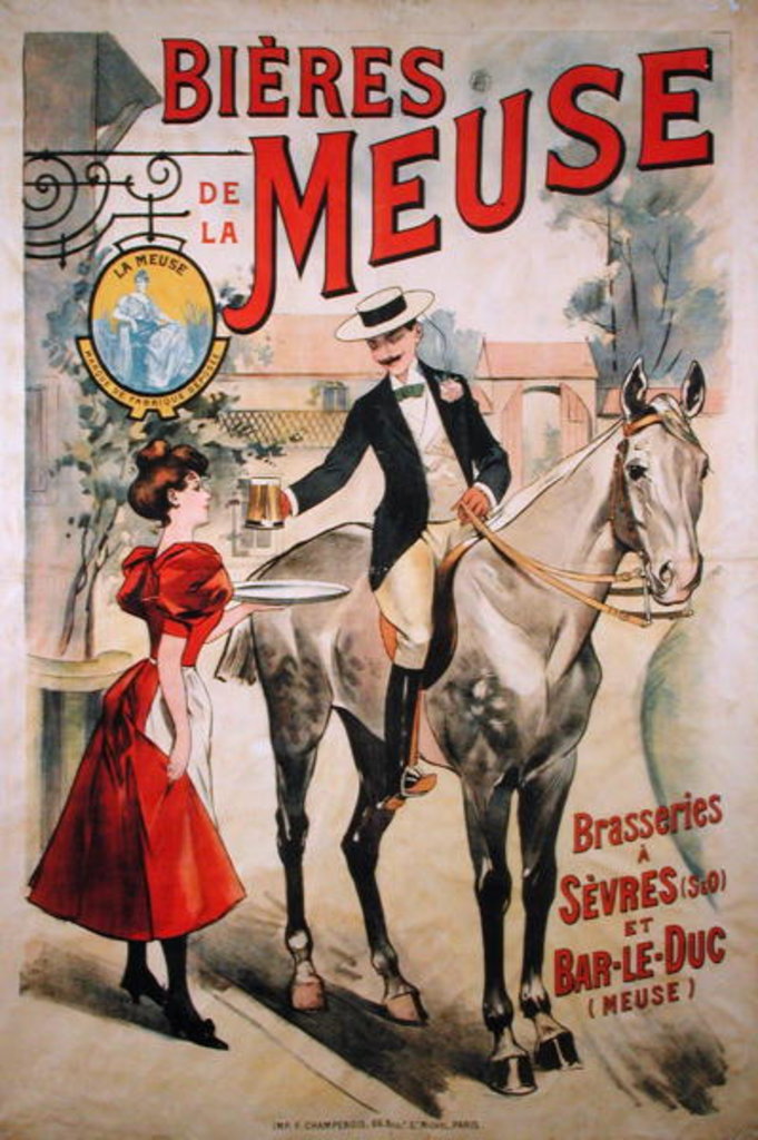 Detail of Poster advertising the Bieres de la Meuse at the Brasseries of Sevres and Bar-le-Duc by French School