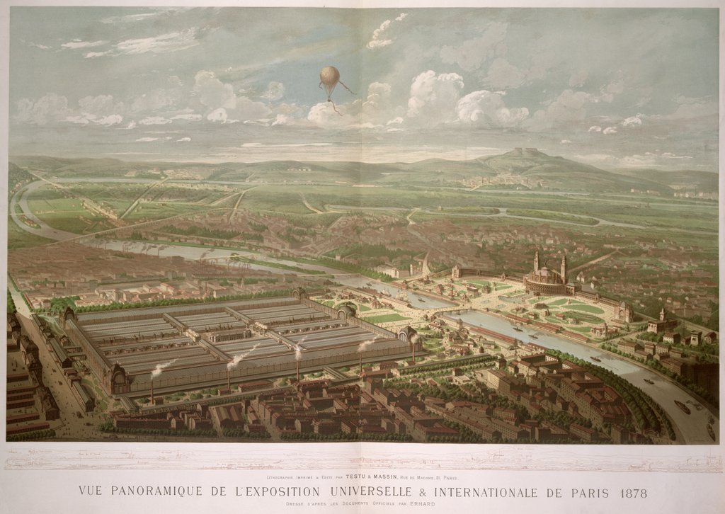Detail of Panoramic view of the Exposition Universelle, Paris, 1878 by French School