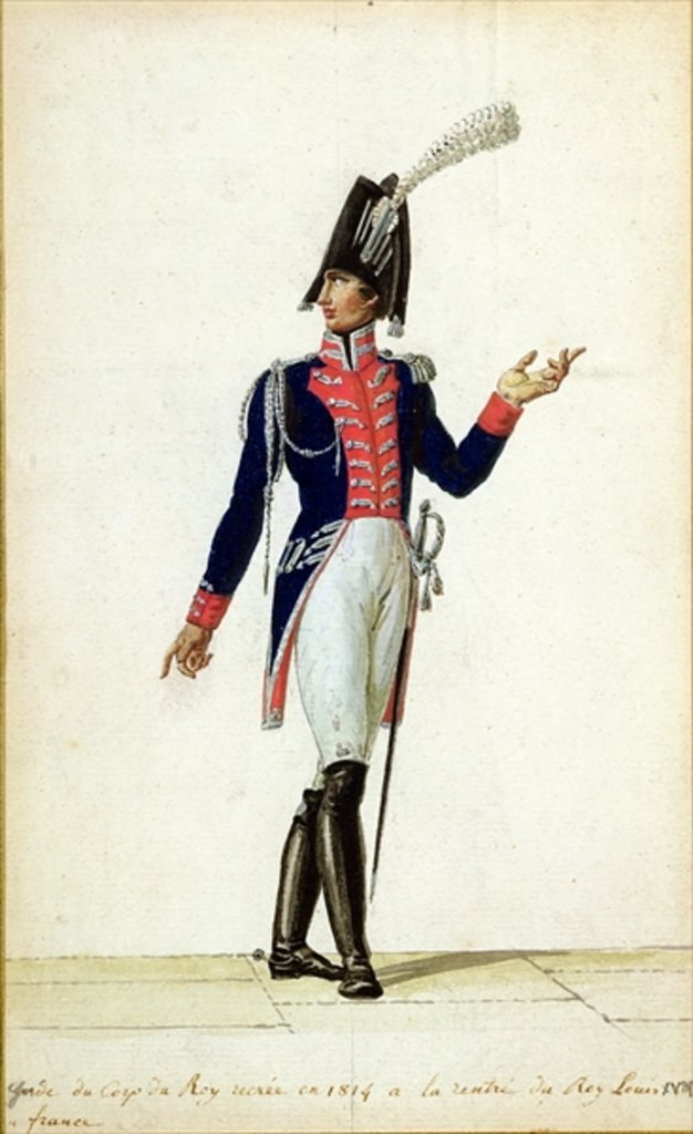 Detail of Officer of the Garde du Corps of King Louis XVIII in 1814 by Pierre Antoine Lesueur