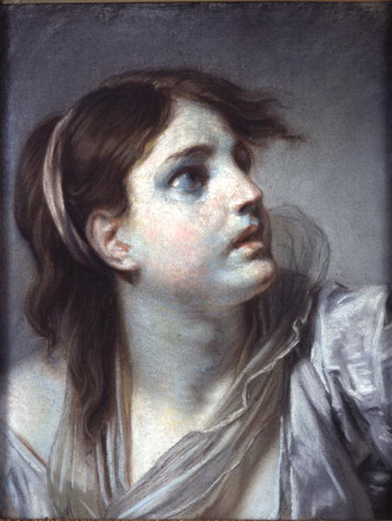 Detail of Head of a Young Girl by Jean Baptiste Greuze