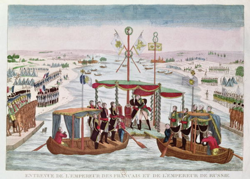 Detail of The Meeting between Napoleon I and Tsar Alexander I at Niemen, 25th June 1807 by French School