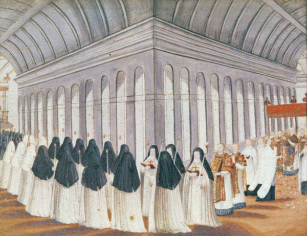 Detail of Procession of the Holy Sacrament in the Cloister by Louise Madelaine Cochin
