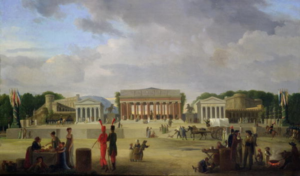 Detail of View of the Grand Theatre Constructed in the Place de la Concorde for the Fete de la Paix, 9th November 1801 by Jean-Baptiste-Louis Cazin
