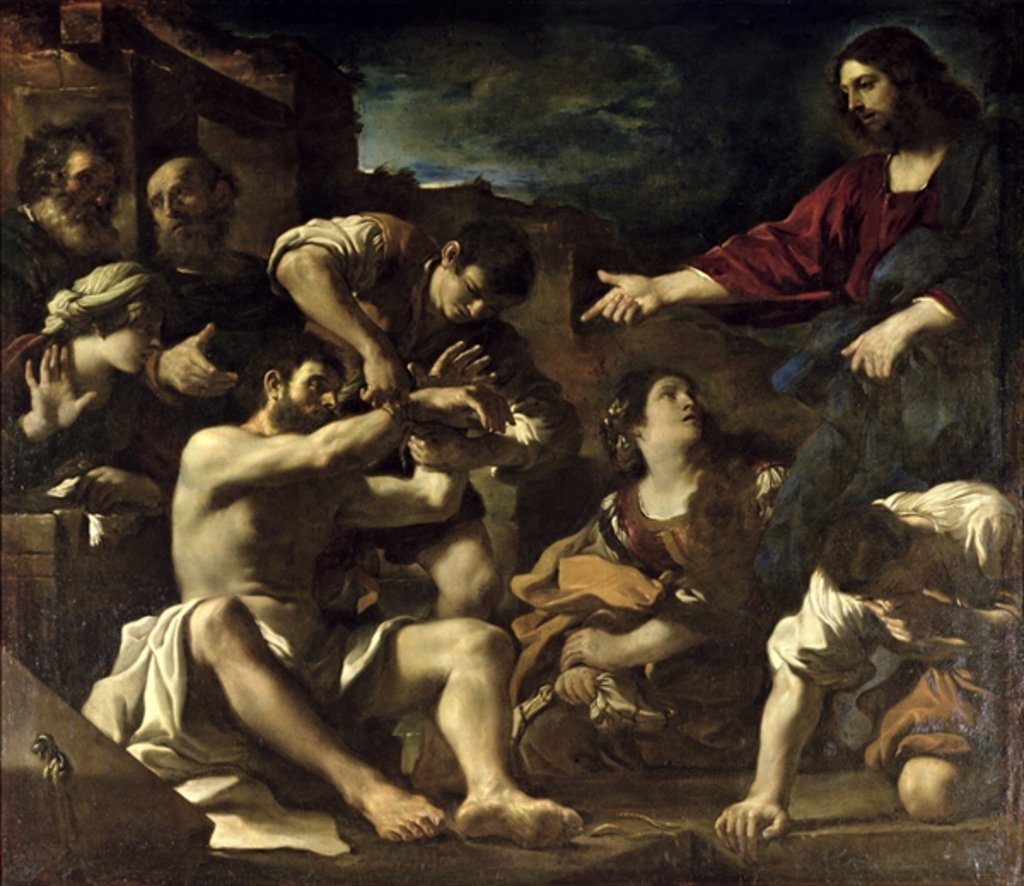Detail of The Resurrection of Lazarus, c.1619 by Guercino
