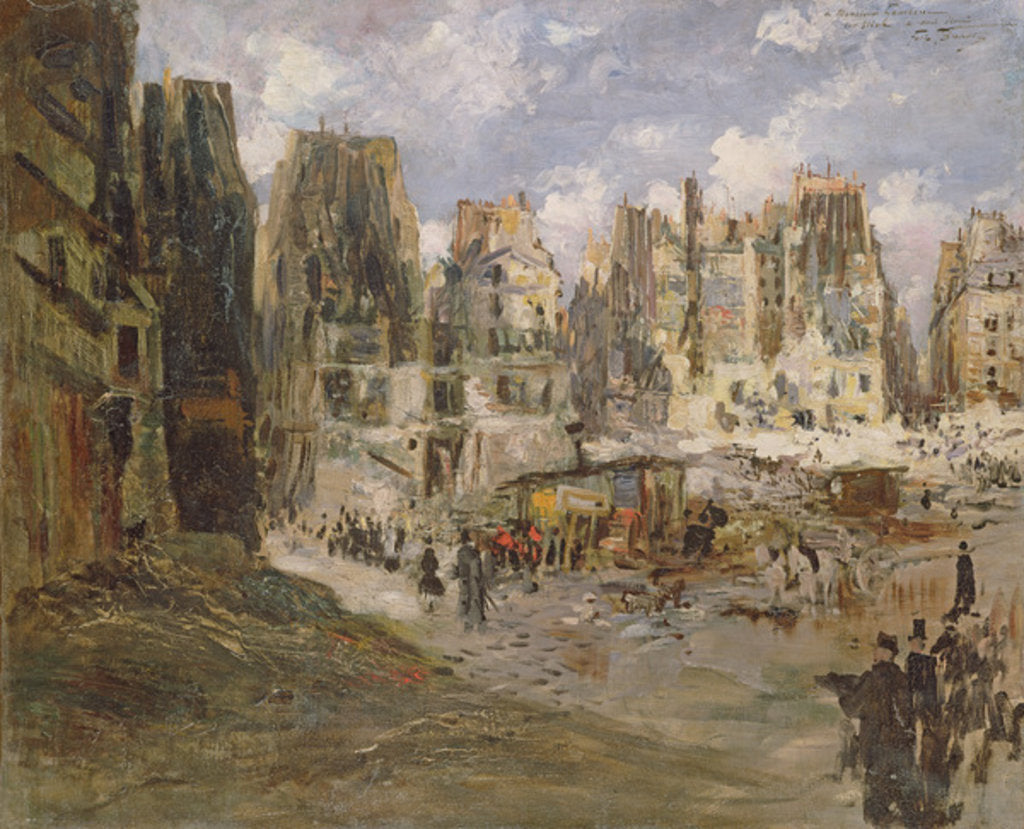 Detail of Levelling of buildings for the creation of the Avenue de l'Opera, 1864-79 by Felix Hilaire Buhot