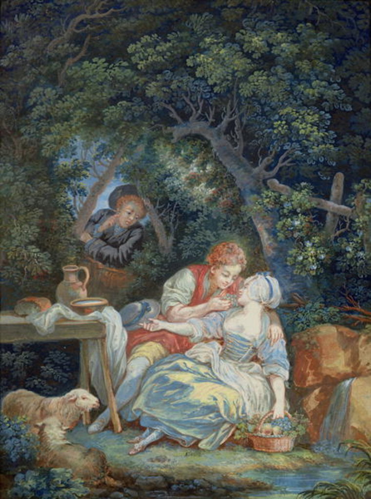 Detail of Annette and Lubin by Pierre Antoine Baudouin