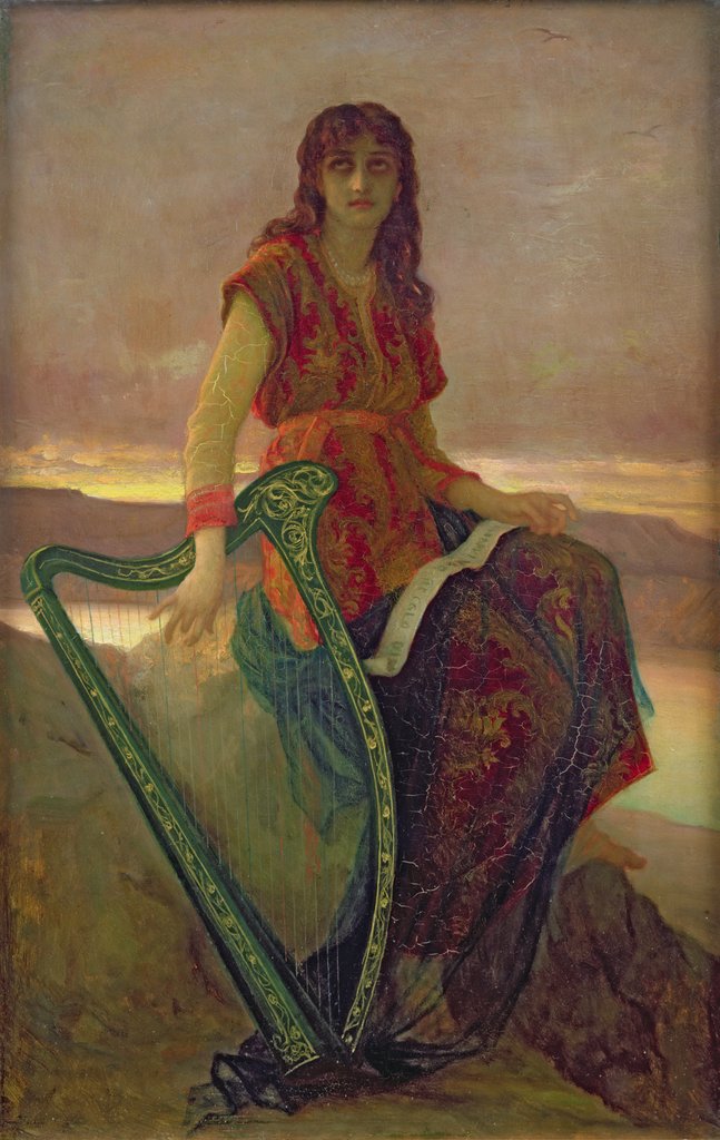 Detail of The Harpist, 1859 by Antoine Auguste Ernest Herbert or Hebert