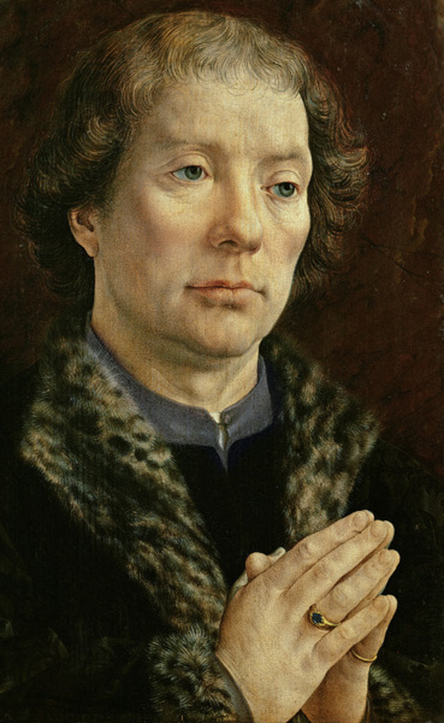 Detail of The Carondelet Diptych: left hand panel depicting Jean Carondelet Dean of Besancon church, 1517 by Jan Gossaert