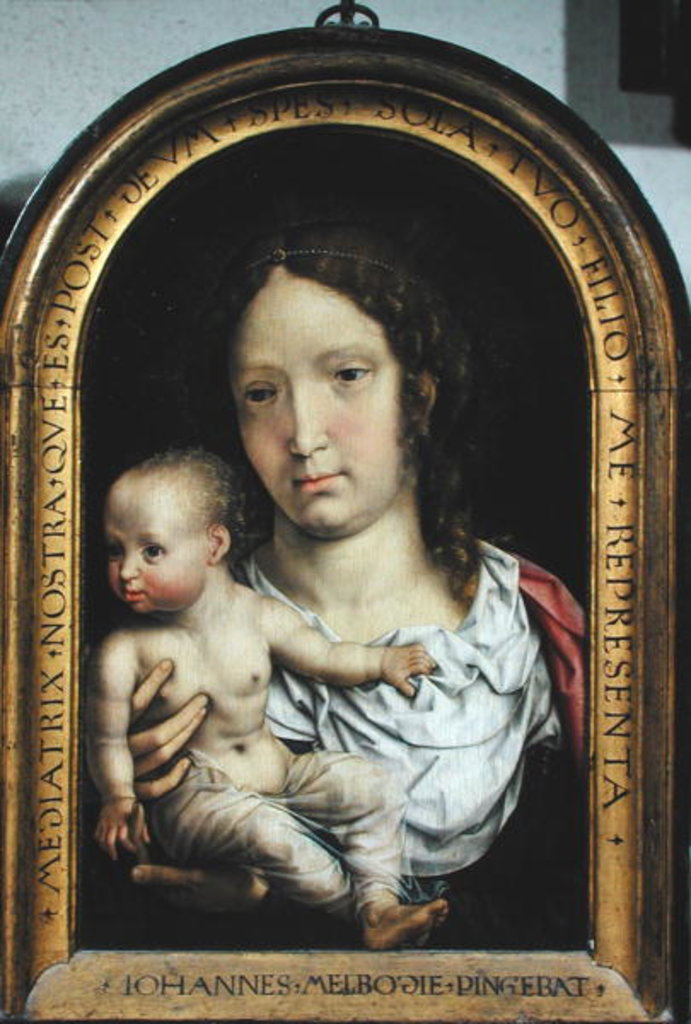 Detail of The Carondelet Diptych: right hand panel depicting the Virgin and Child, 1517 by Jan Gossaert