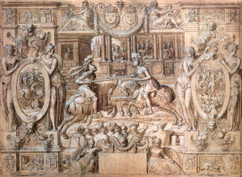 Detail of Tournament on the Occasion of the Marriage of Catherine de Medici and Henri II in 1533 by Antoine Caron