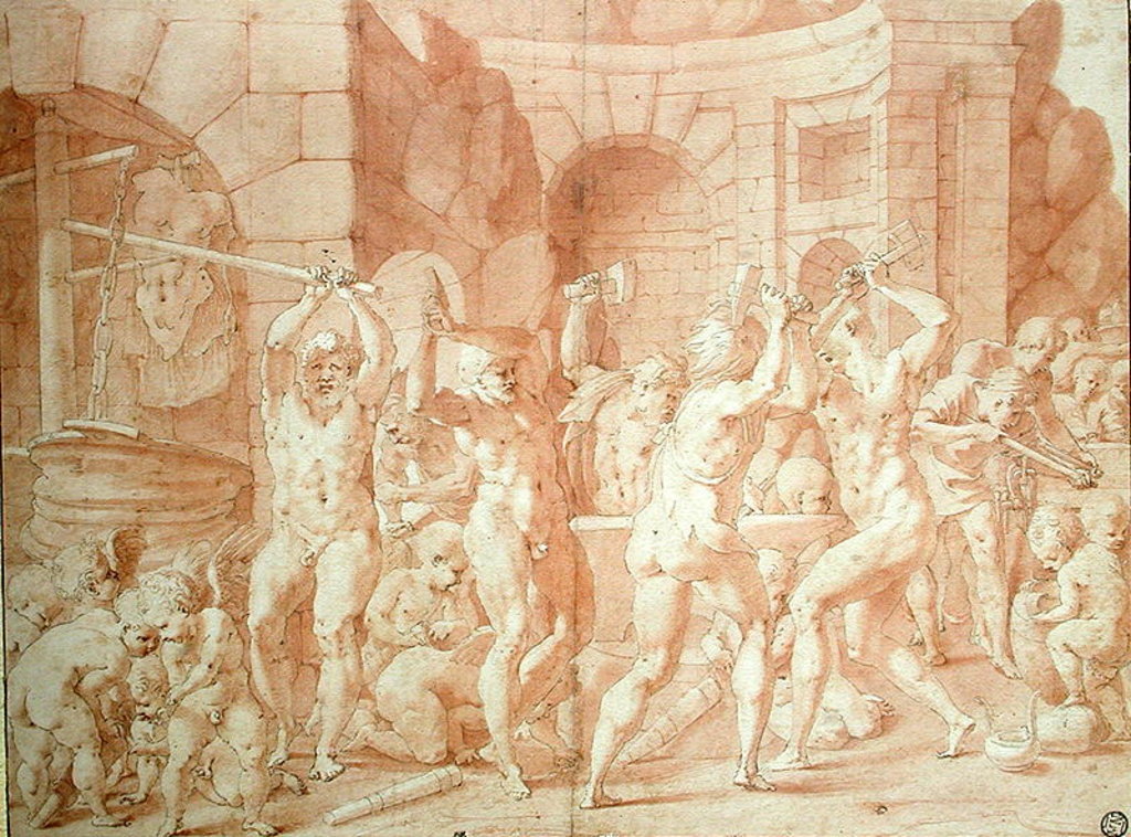 Detail of Cyclops in the Forge of Vulcan by Francesco Primaticcio