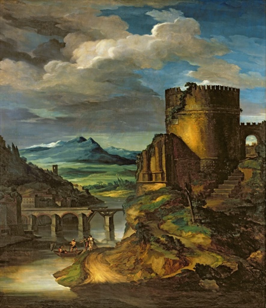Detail of Italian Landscape or, Landscape with a Tomb by Theodore Gericault