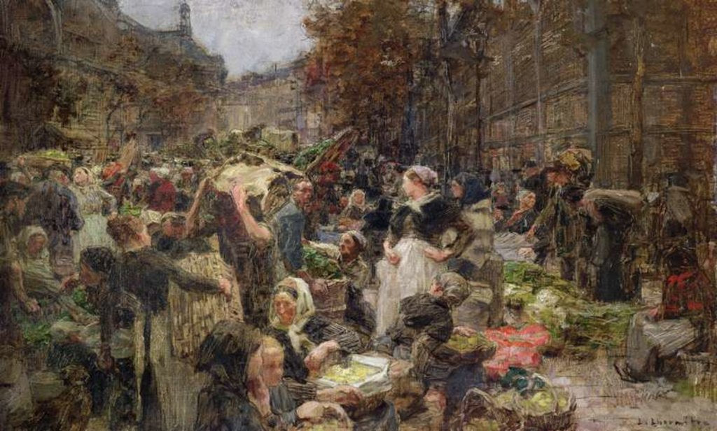 Detail of Les Halles by Leon Augustin Lhermitte
