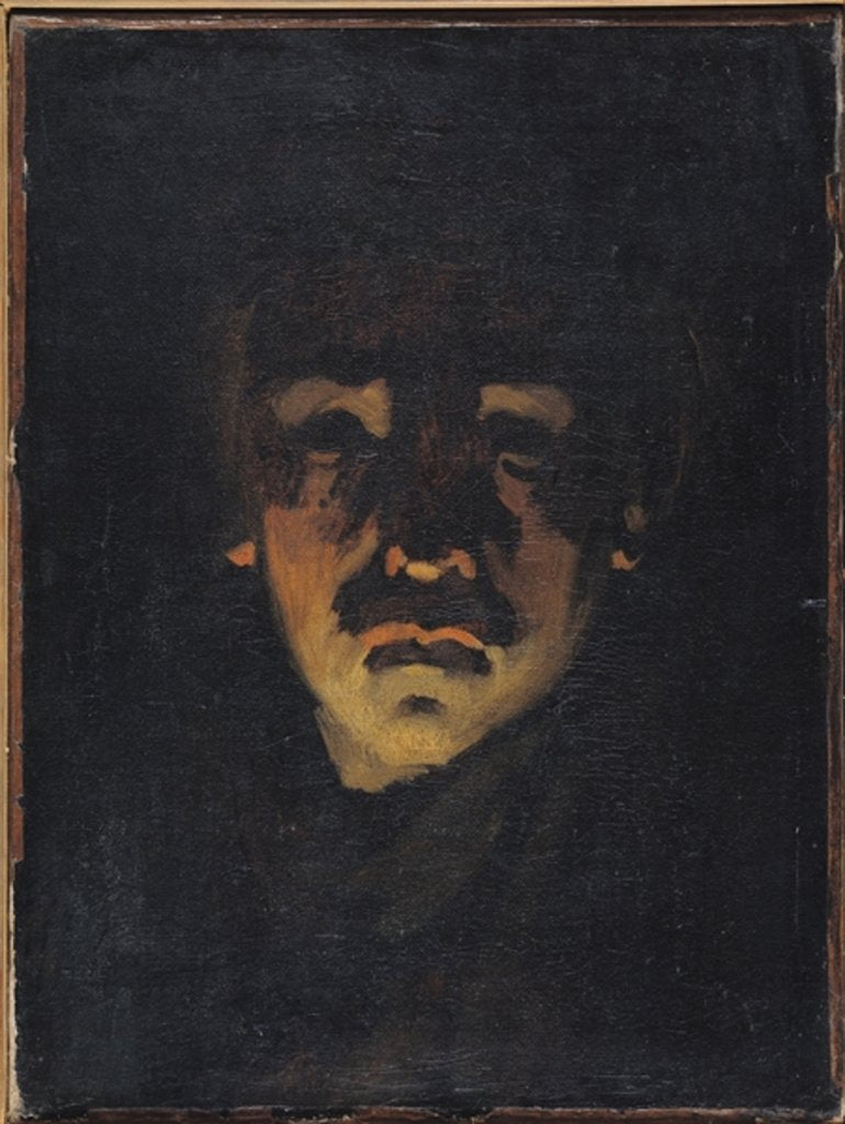 Detail of Self Portrait by Adolphe-Felix Cals