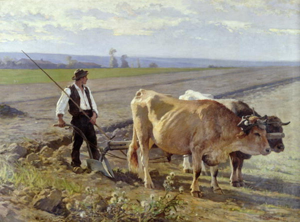 Detail of The Furrow, 1897 by Edouard Debat-Ponsan