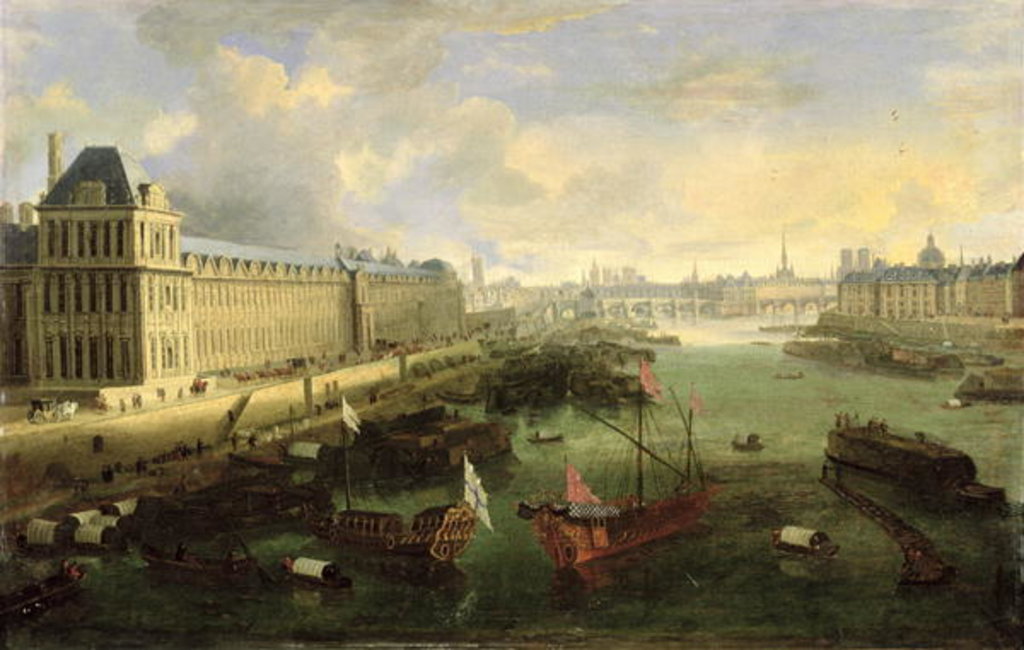Detail of The Seine Viewed with the Pont Neuf, the Louvre and the College Mazarin, c.1675 by French School