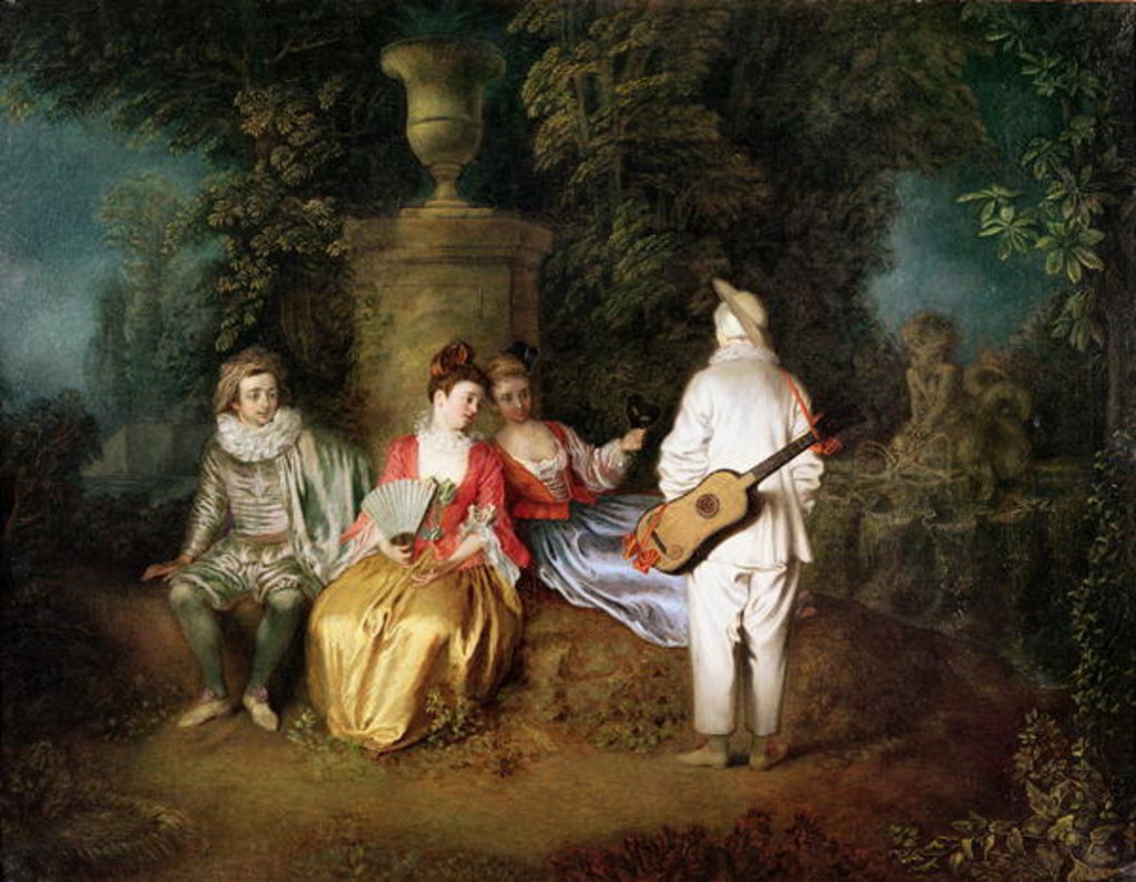 Detail of The Foursome, c.1713 by Jean Antoine Watteau