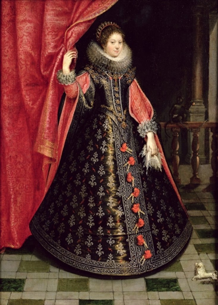 Detail of Portrait presumed to be Henrietta Maria of France, after 1625 by French School