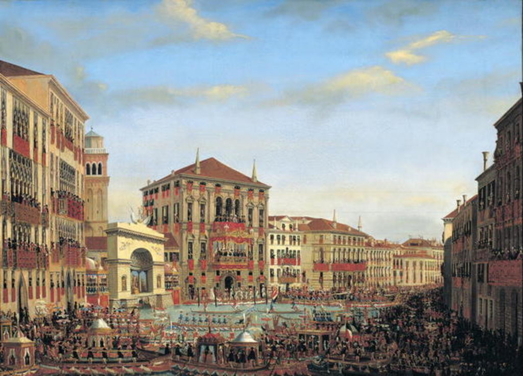 Detail of Napoleon I Presiding over a Regatta in Venice, 1807 by Giuseppe Borsato