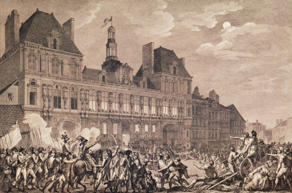 Detail of Robespierre, Saint-Just, Couthon and Hanriot Taking Refuge in the Hotel-de-Ville in Paris, 9 Thermidor Year II 1800 by Charles (after) Monnet