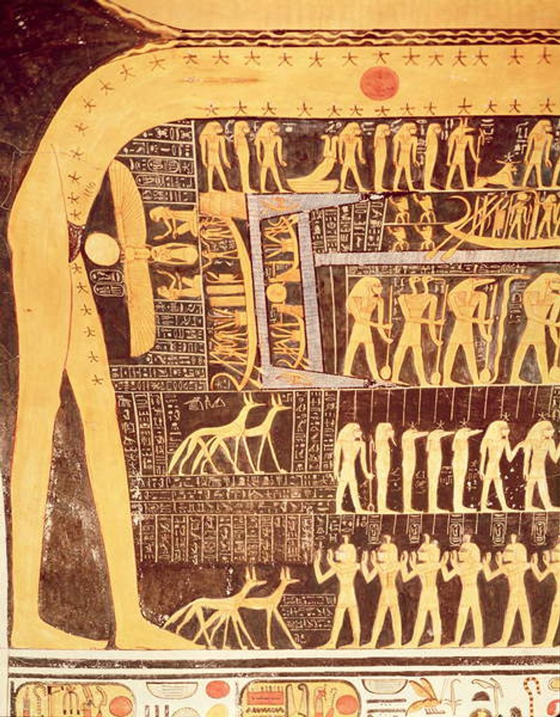 Detail of Detail from the Book of the Day from the ceiling of the burial chamber of the Tomb of Ramesses VI New Kingdom by Egyptian 20th Dynasty