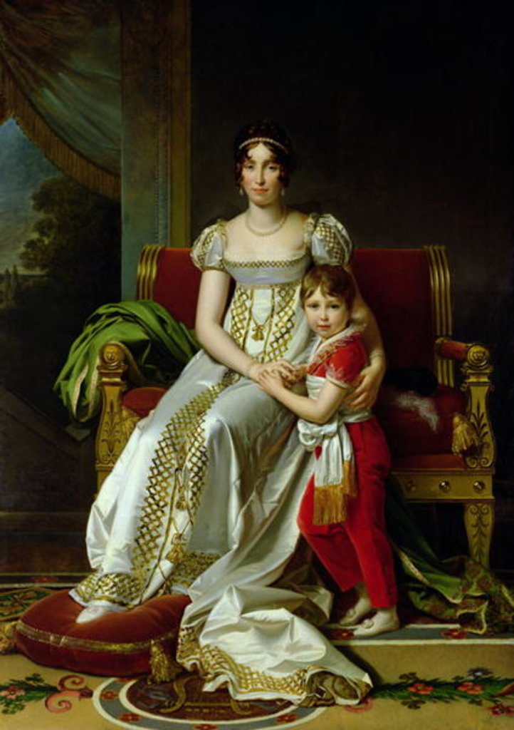 Detail of Hortense de Beauharnais Queen of Holland and her Son, Napoleon Charles Bonaparte 1806 by Francois Pascal Simon Baron Gerard