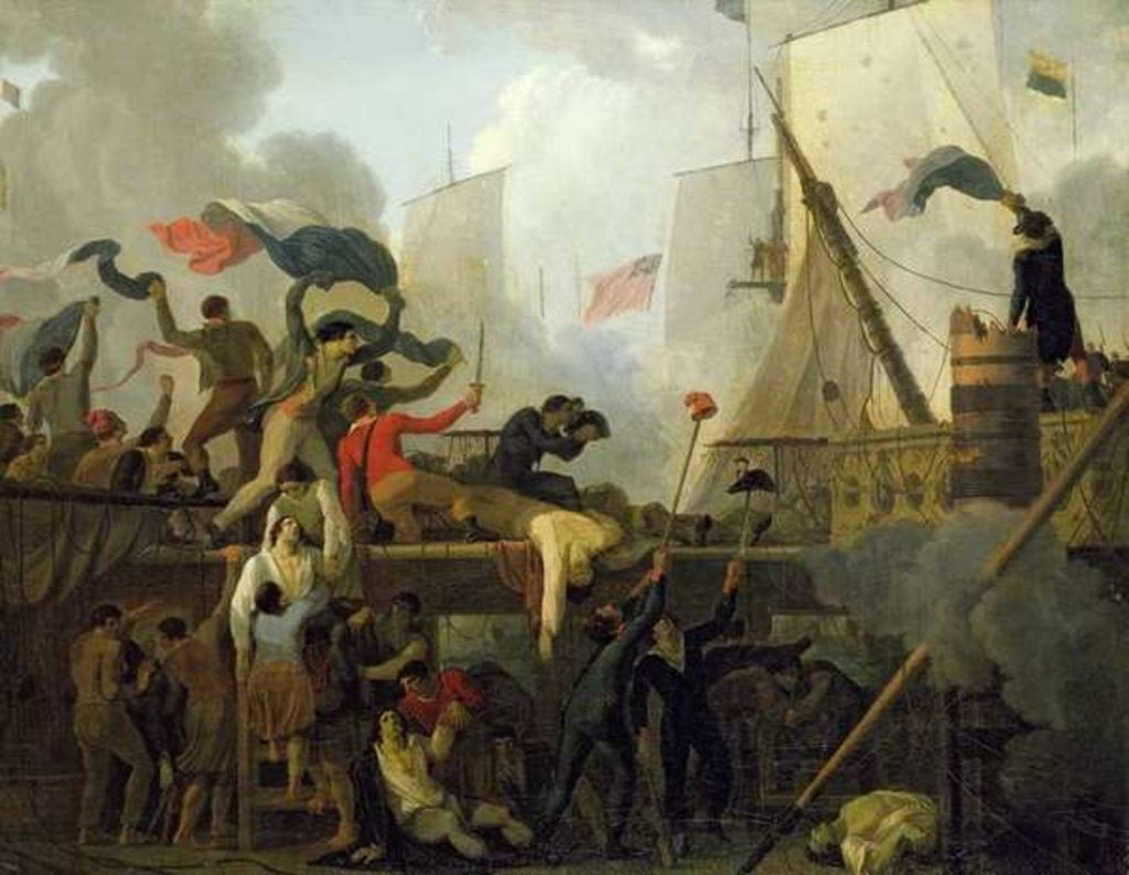 Detail of Heroism of the Crew of 'Le Vengeur du Peuple' at the Battle of Ouessant, 1st June 1794 by Nicolas Antoine (attr. to) Taunay