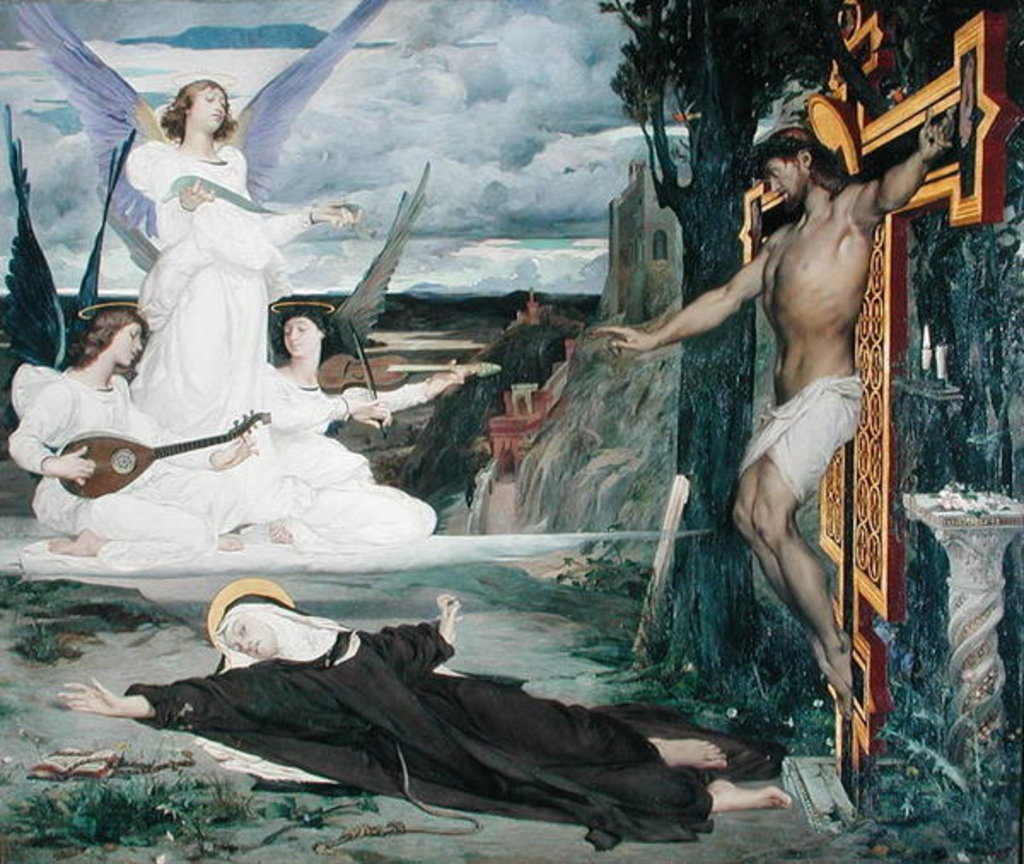 Detail of The Vision, Legend of the 14th Century, 1872 by Luc-Oliver Merson