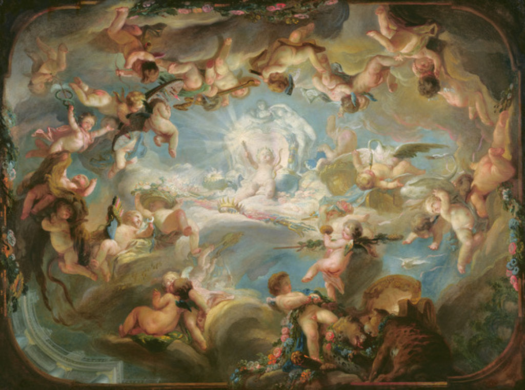 Detail of The Triumph of Cupid over all the Gods, 1752 by Gabriel de Saint-Aubin
