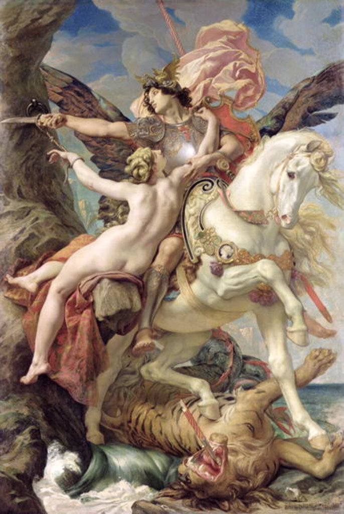 Detail of The Deliverance: Ruggiero and Angelica, 1876 by Joseph Paul Blanc