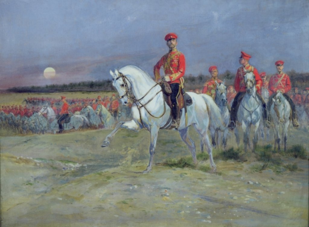 Detail of Tsarevich Nicolas Reviewing the Troops, 1899 by Jean-Baptiste Edouard Detaille
