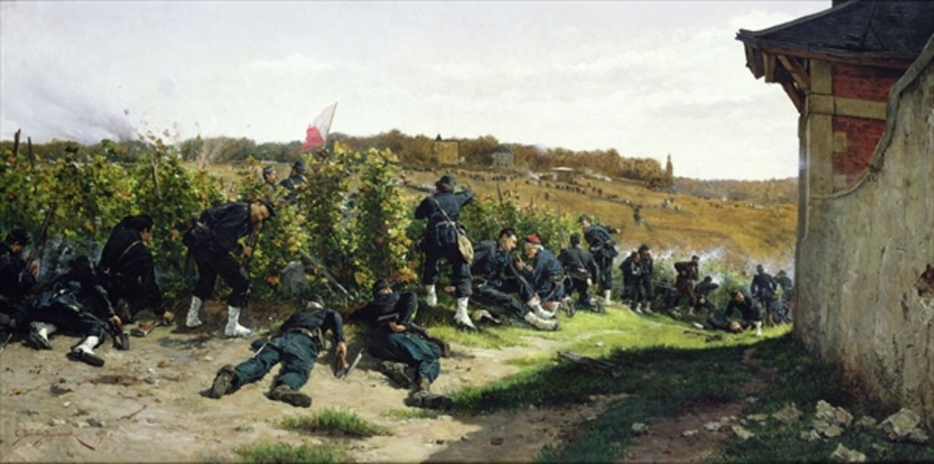Detail of The Tirailleurs de la Seine at the Battle of Rueil-Malmaison, 21st October 1870, 1875 by Etienne Prosper Berne-Bellecour