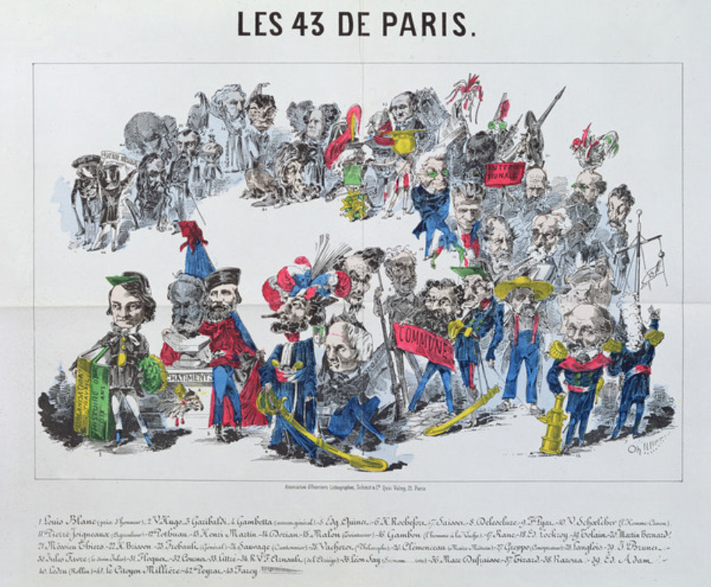 Detail of The Forty-Three Elected Representatives of France, caricature of the election of 8th February 1871 by French School