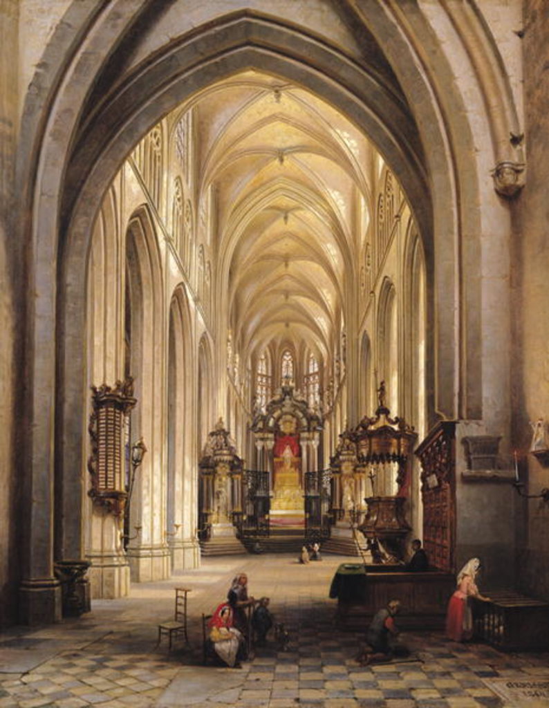 Detail of Interior of a Church, 1840 by Jules Victor Genisson