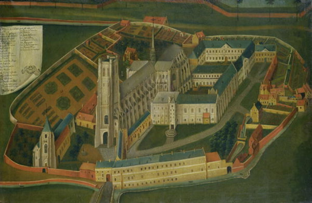 Detail of The Abbey of Saint-Bertin at Saint-Omer, 1776 by Jacques Francois Lemaire