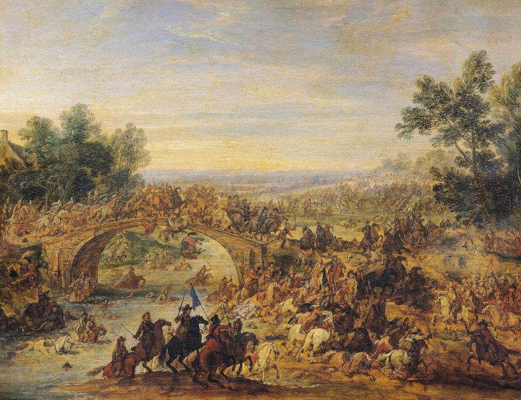 Detail of Cavalry Battle on a Bridge by Adam Frans van der Meulen