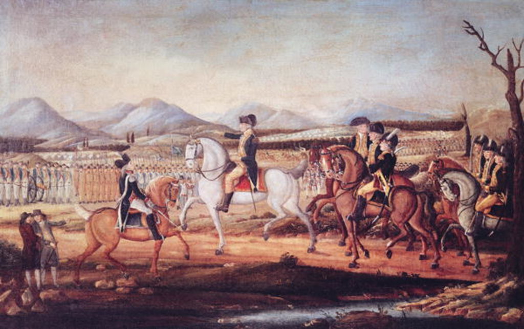 Detail of Washington Reviewing the Western Army at Fort Cumberland, Maryland, after 1795 by Frederick Kemmelmeyer