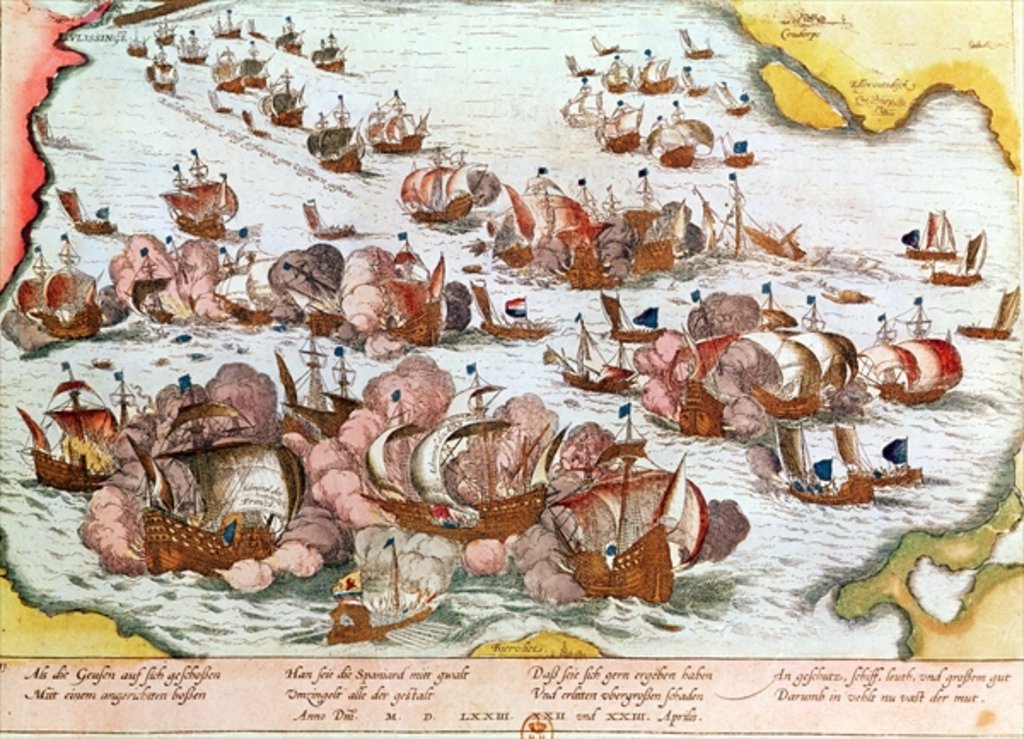 Detail of Naval Combat between the Beggars of the Sea and the Spanish in 1573 by Franz Hogenberg