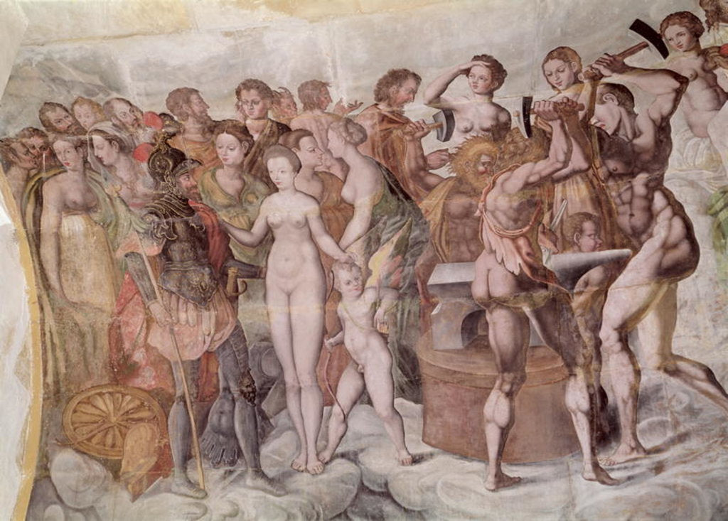Detail of Tour de la Ligue. Members of the Medici Court as the Gods of Olympus by French School