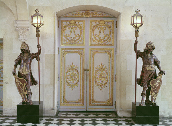 Detail of Doors to the vestibule opposite the staircase by French School