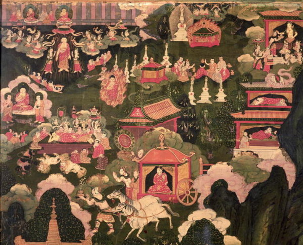 Detail of Parinirvana and the Death of Buddha by School Tibetan