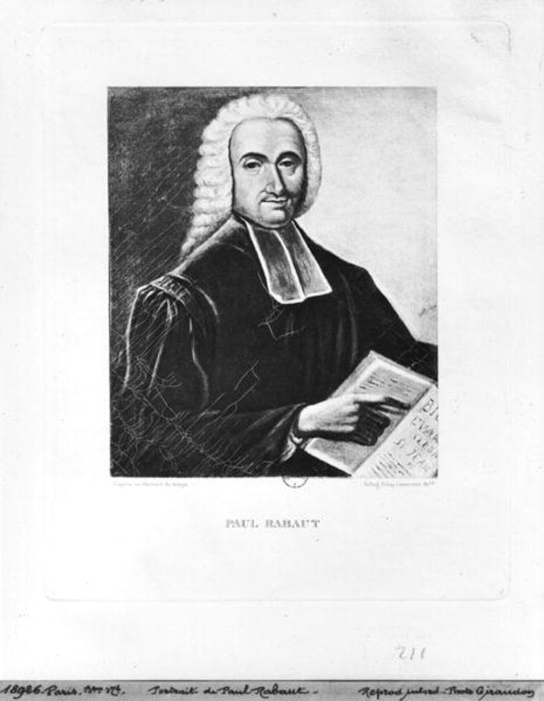 Detail of Portrait of Paul Rabaut by French School