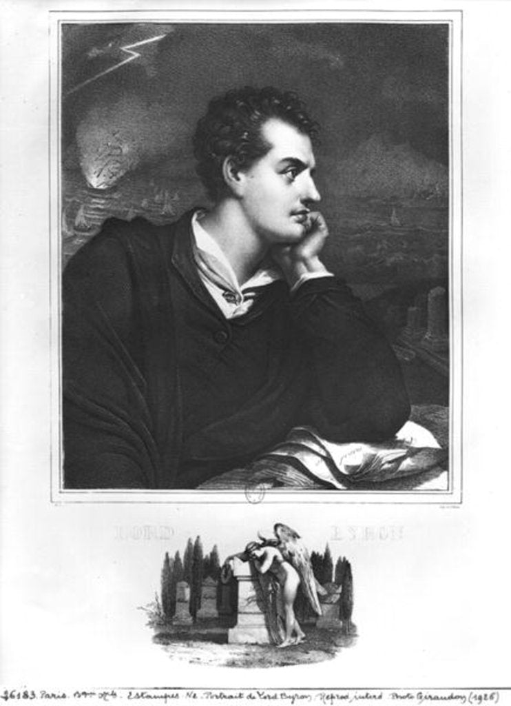 Detail of Portrait of Lord Byron by French School