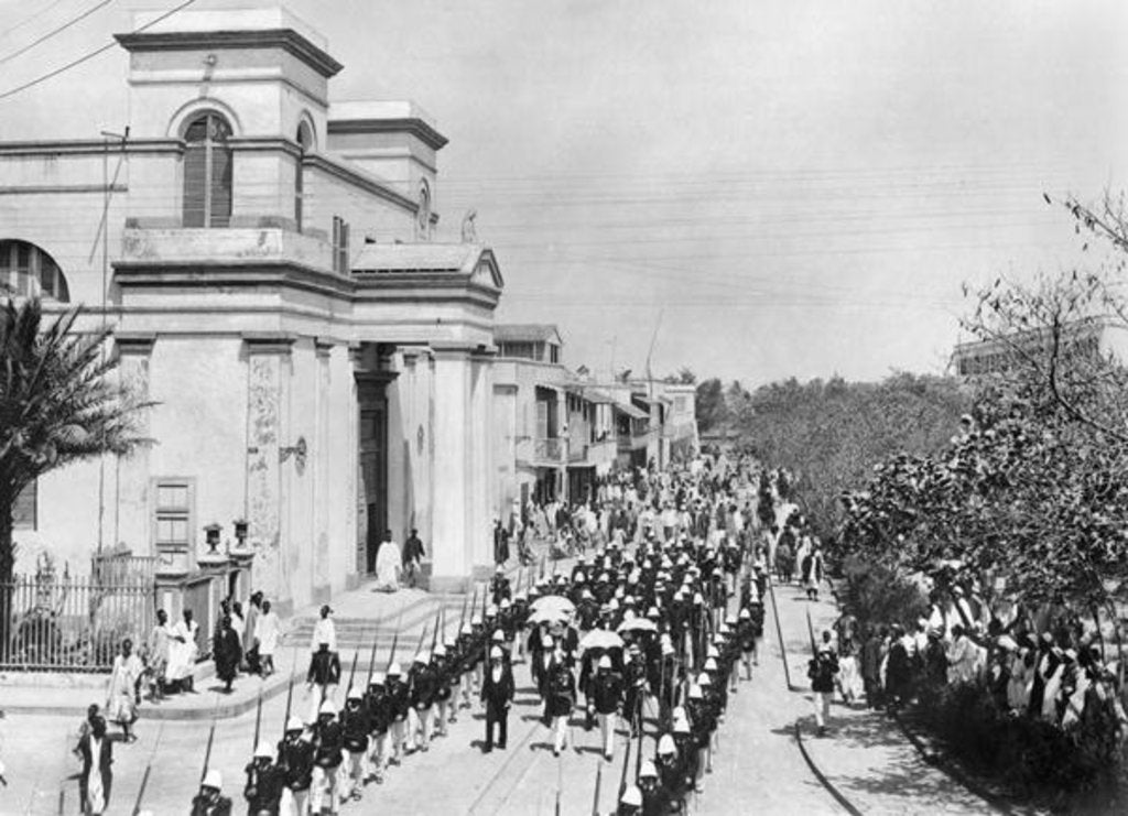 Detail of Military Parade, Saint-Louis, Senegal, c.1900 by French Photographer