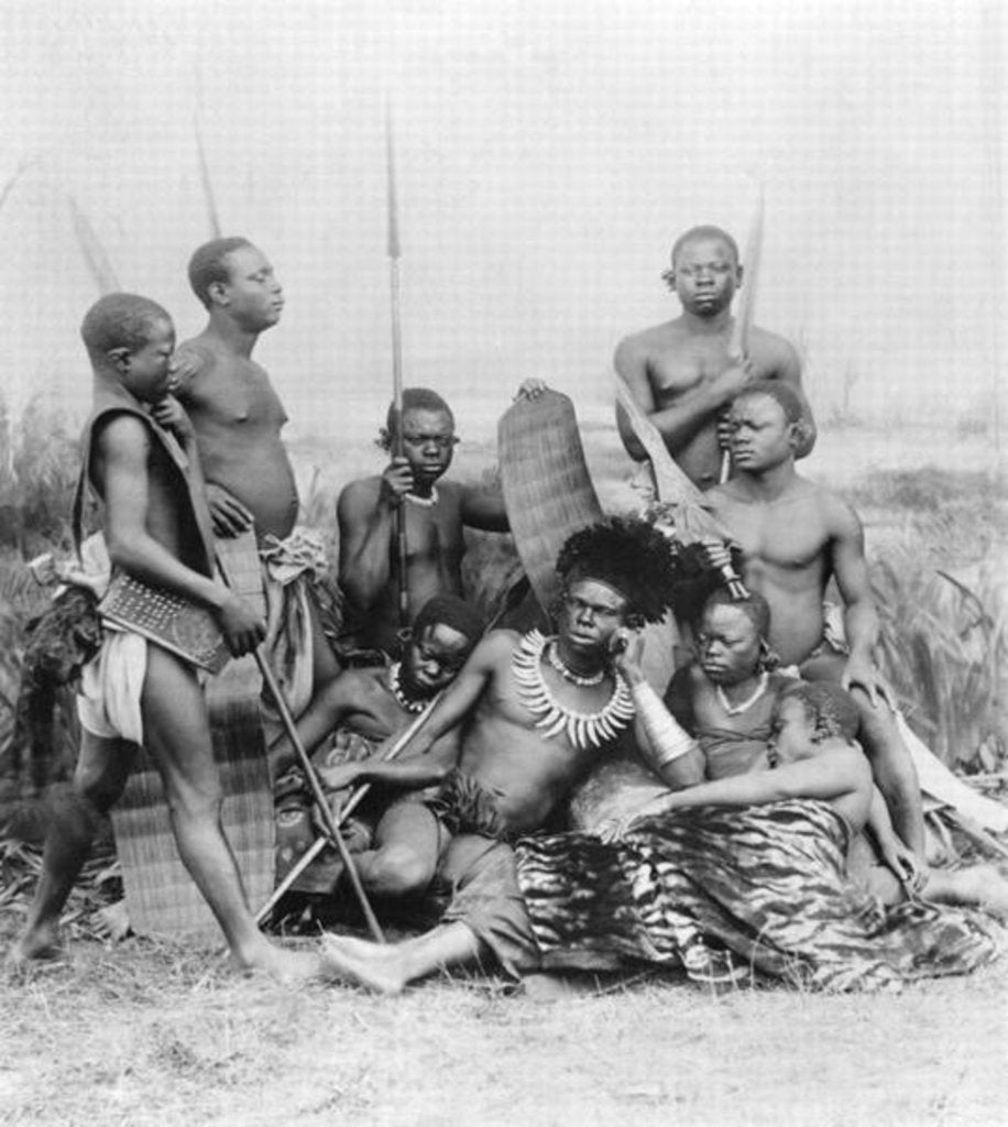 Detail of Warriors, Belgian Congo, 1894 by French Photographer