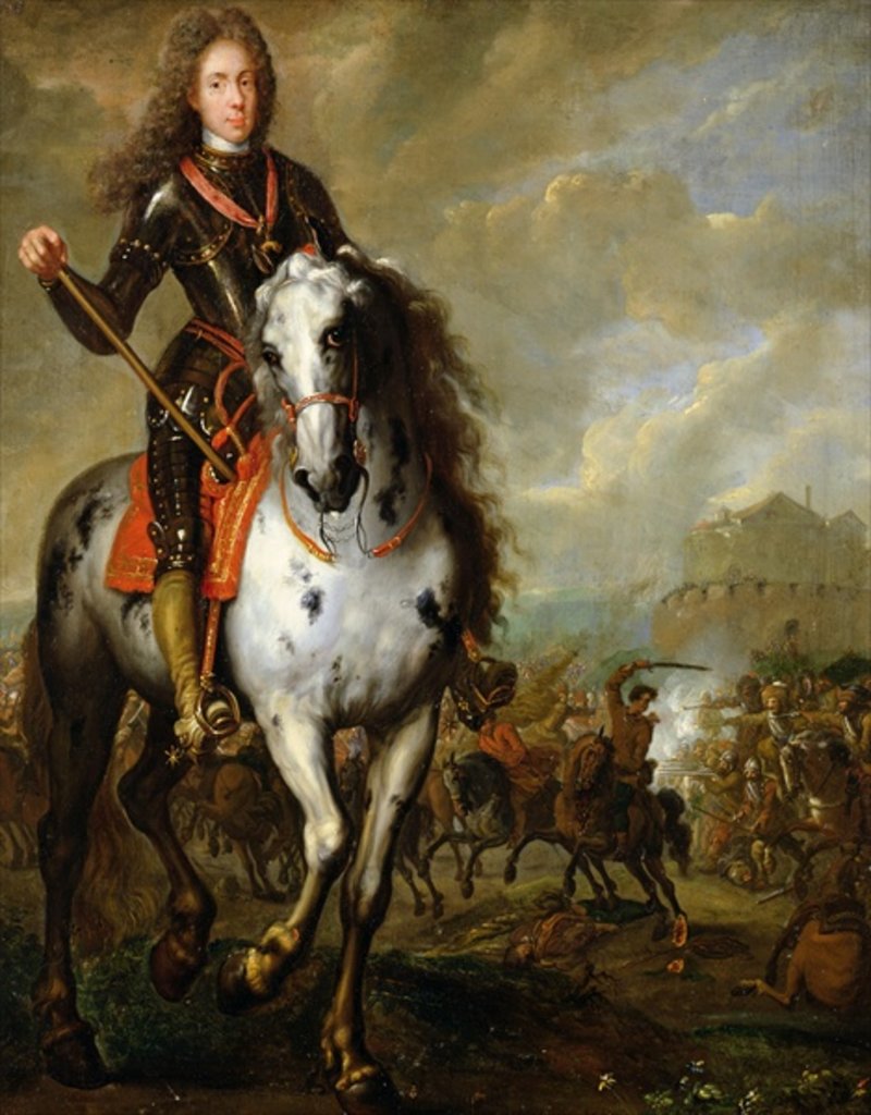Detail of Equestrian Portrait of Prince Eugene de Savoie c.1700-10 by Flemish School