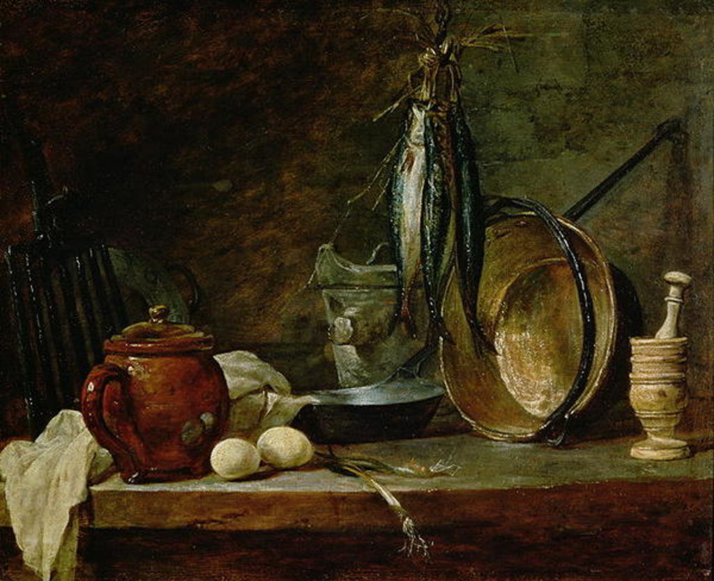 Detail of Still life: Fast Day Menu, 1731 by Jean-Baptiste Simeon Chardin