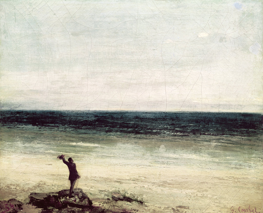 Detail of The Artist on the Seashore at Palavas by Gustave Courbet