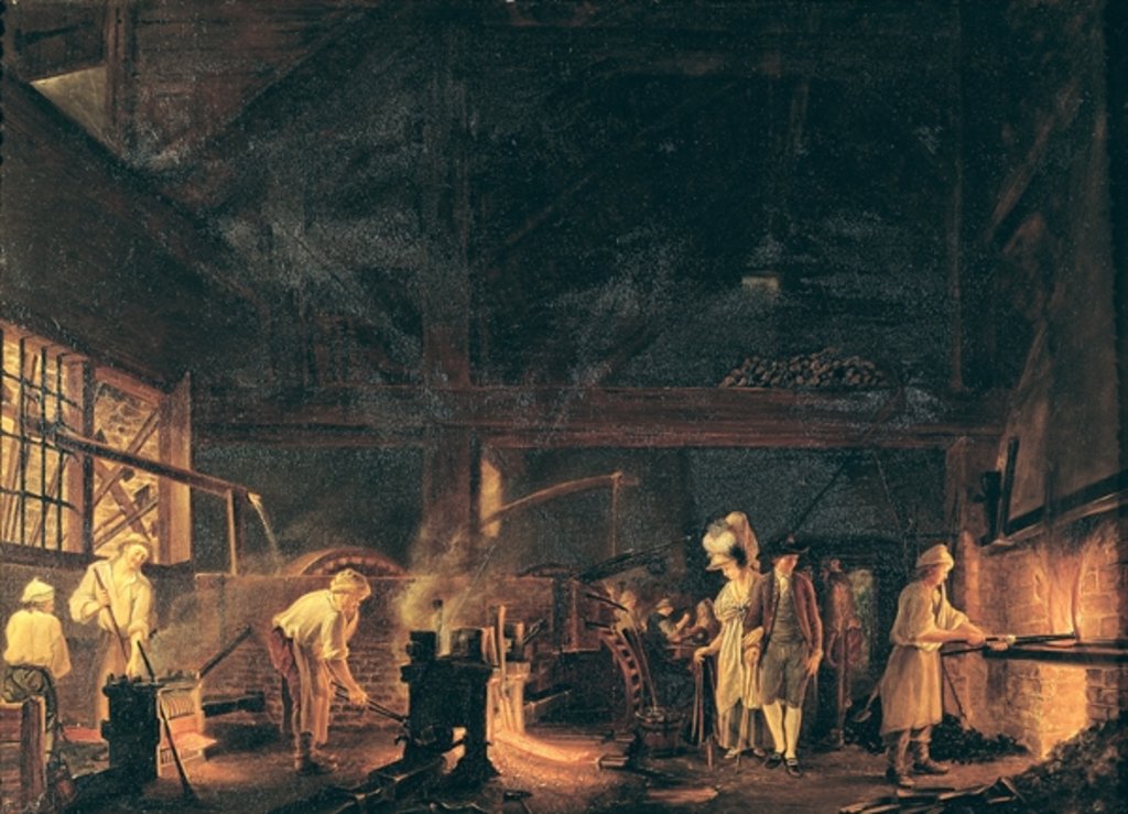 Detail of Interior of a Forge, 1771 by Jean Baptiste Bernard Coclers