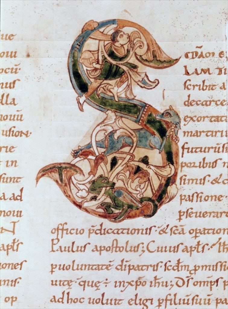 Detail of Historiated initial 'S' by French School